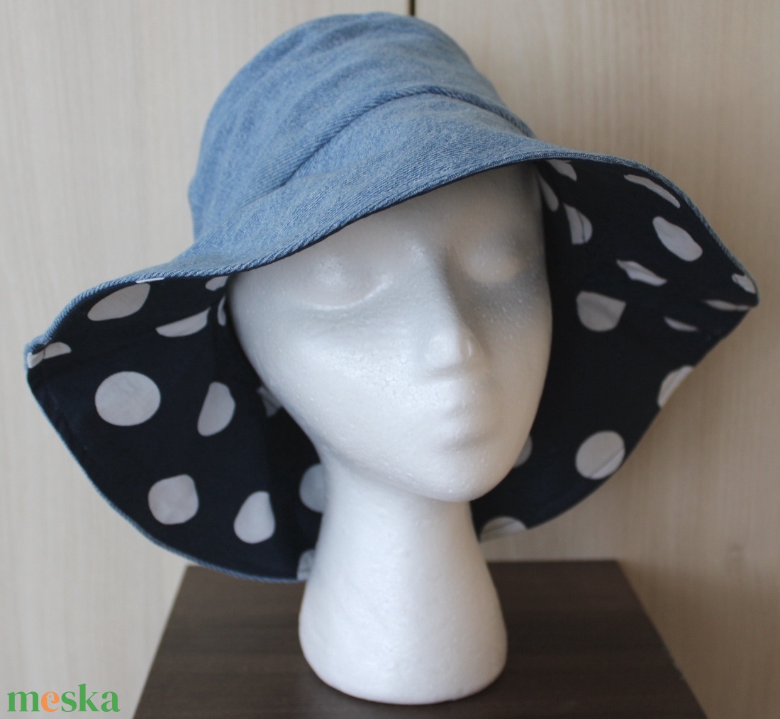 Kifordítható nyári mintás kalap - inside-out bucket hat - nagy pöttyös mintával - ruha & divat - sál, sapka, kendő - kalap - Meska.hu