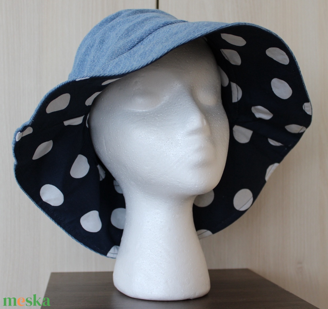 Kifordítható nyári mintás kalap - inside-out bucket hat - nagy pöttyös mintával - ruha & divat - sál, sapka, kendő - kalap - Meska.hu