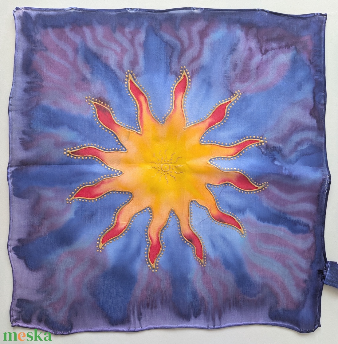 Kis méretű selyemkendő - Aranyhaj és a nagy gubanc stílusú - ruha & divat - sál, sapka, kendő - kendő - Meska.hu