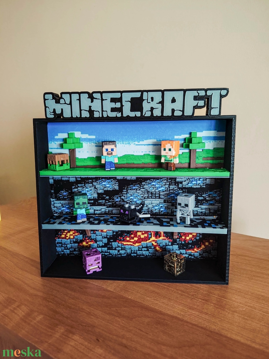 Minecraft Kinder Joy figura tartó állvány - otthon & életmód - dekoráció - asztal és polc dekoráció - asztaldísz - Meska.hu