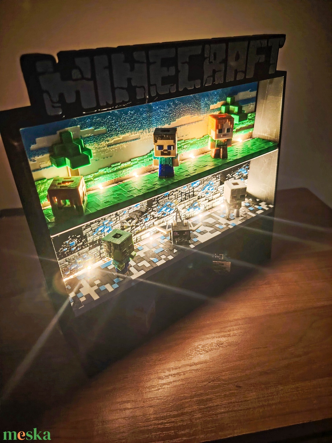 Minecraft Kinder Joy figura tartó állvány - otthon & életmód - dekoráció - asztal és polc dekoráció - asztaldísz - Meska.hu