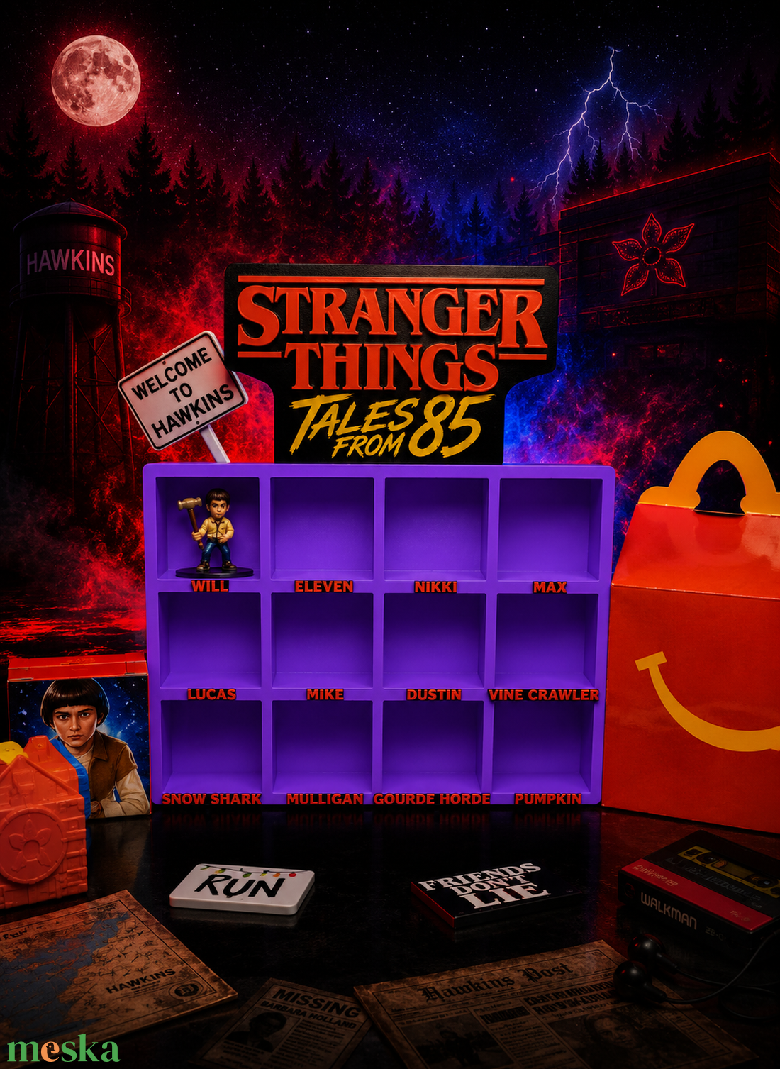 Stranger Things: Tales from �85 Happy Meal figuratartó - otthon & életmód - dekoráció - asztal és polc dekoráció - díszdoboz - Meska.hu