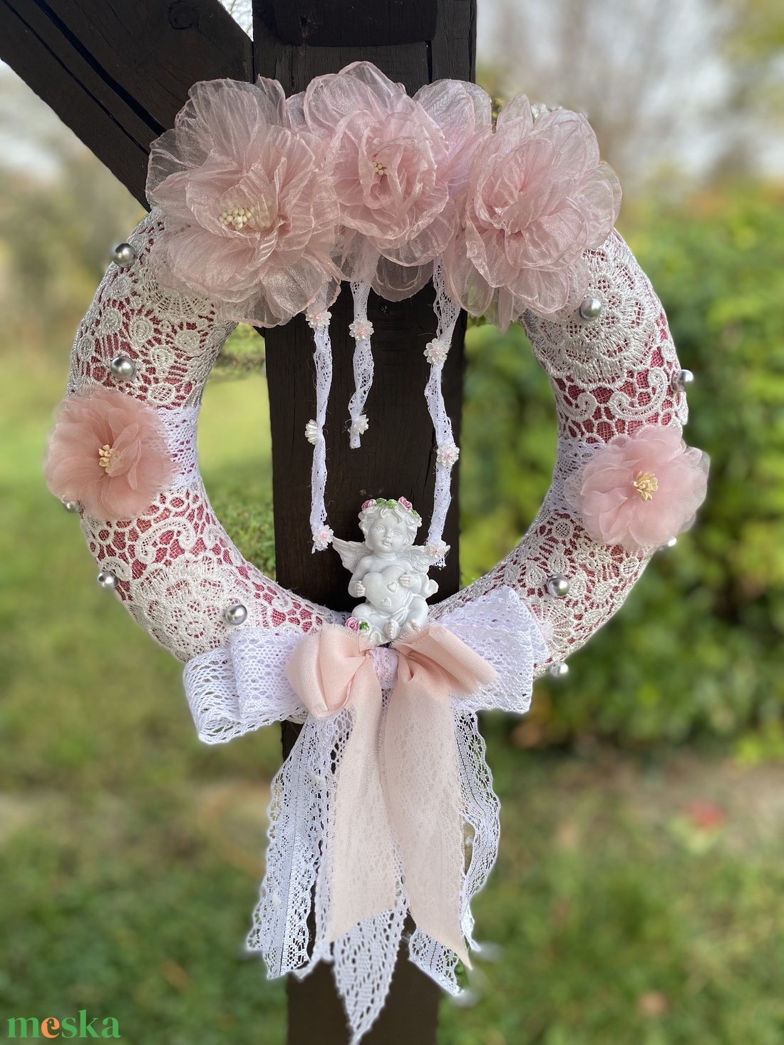 Karácsonyi vintage stílusú koszorú - karácsony - adventi díszek - adventi koszorú - Meska.hu