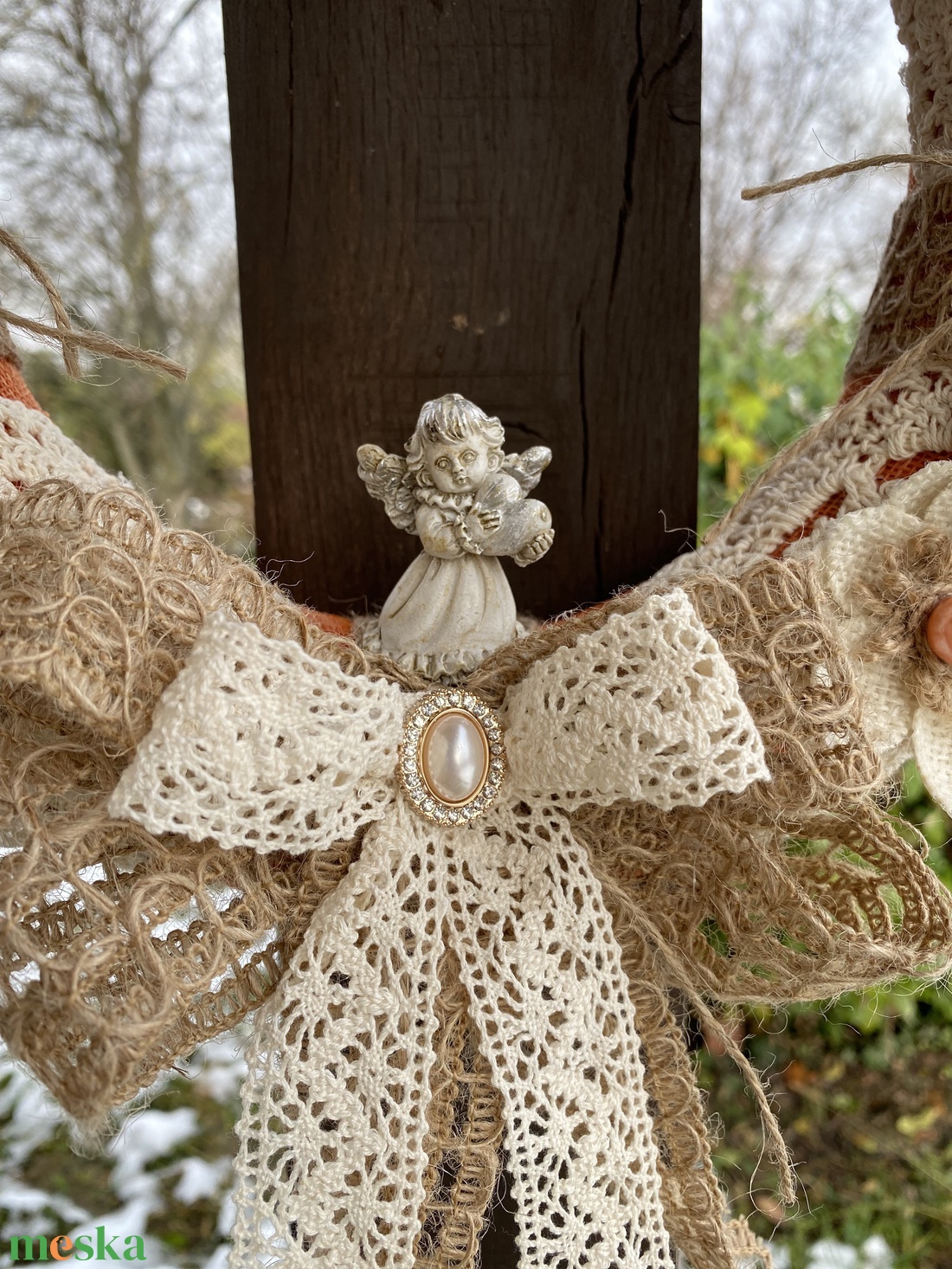 Karácsonyi vintage stílusú koszorú - otthon & életmód - dekoráció - virágdísz és tartó - koszorú - Meska.hu