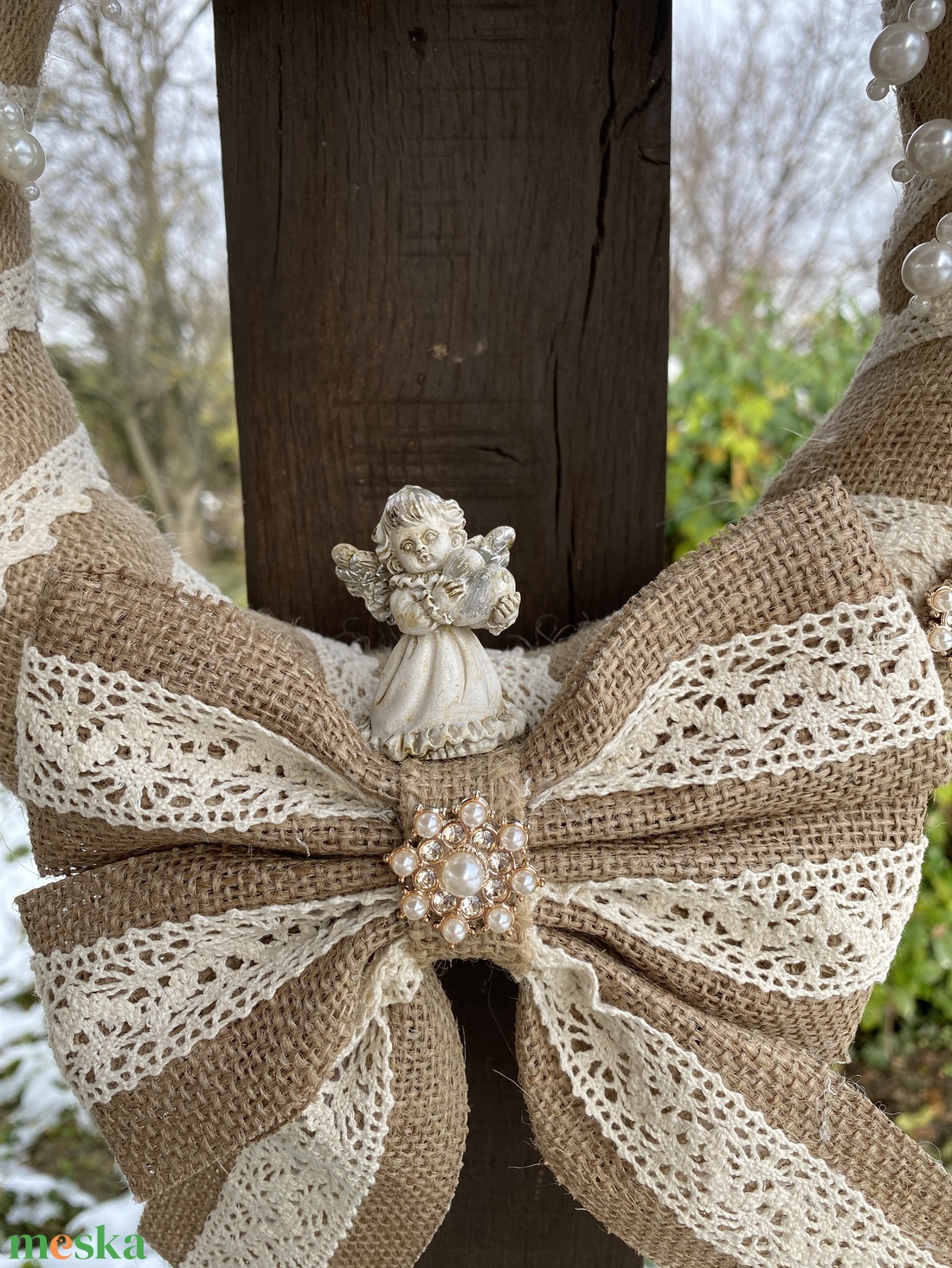 Karácsonyi vintage stílusú koszorú - otthon & életmód - dekoráció - virágdísz és tartó - koszorú - Meska.hu