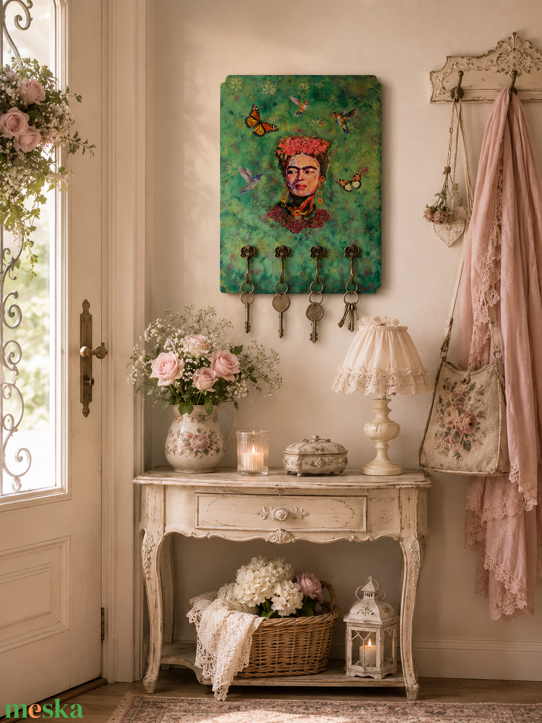 Frida Kahlo fali kulcstartó - otthon & életmód - dekoráció - fali és függő dekoráció - fali kulcstartó - Meska.hu