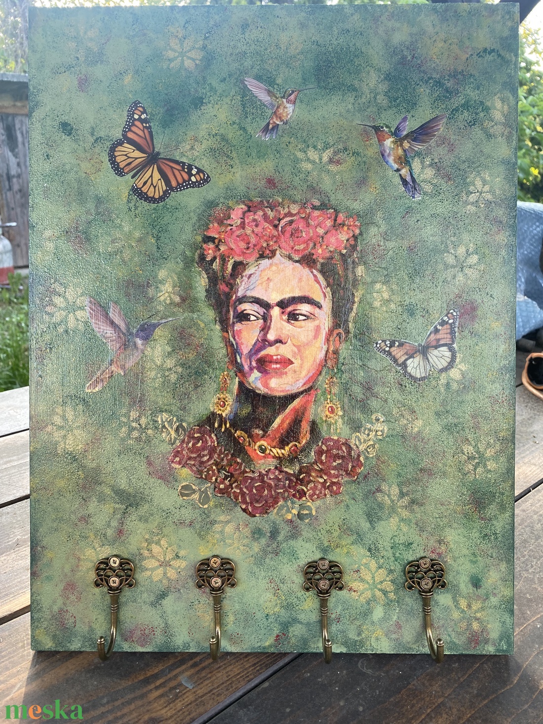 Frida Kahlo fali kulcstartó - otthon & életmód - dekoráció - fali és függő dekoráció - fali kulcstartó - Meska.hu