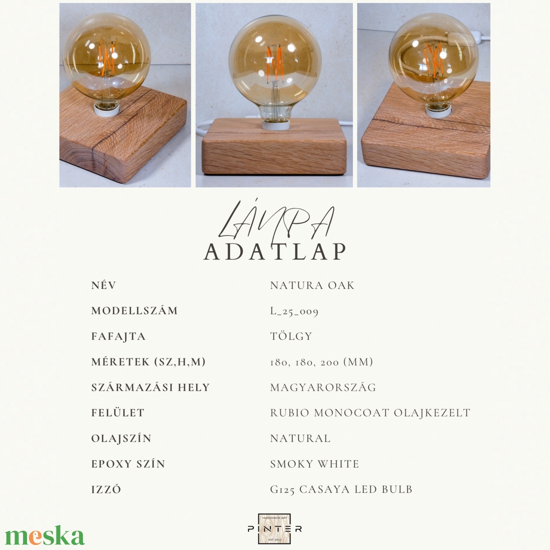 Tölgy-epoxy Lámpa - Natura Oak - otthon & életmód - lámpa - hangulatlámpa - Meska.hu
