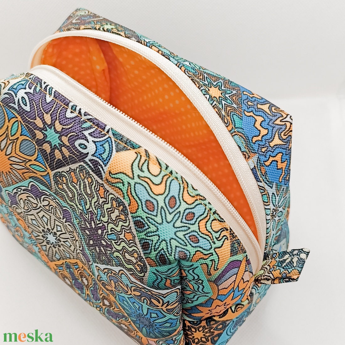 Türkiz mandalák - vízhatlan piperetáska - táska & tok - neszesszer - Meska.hu