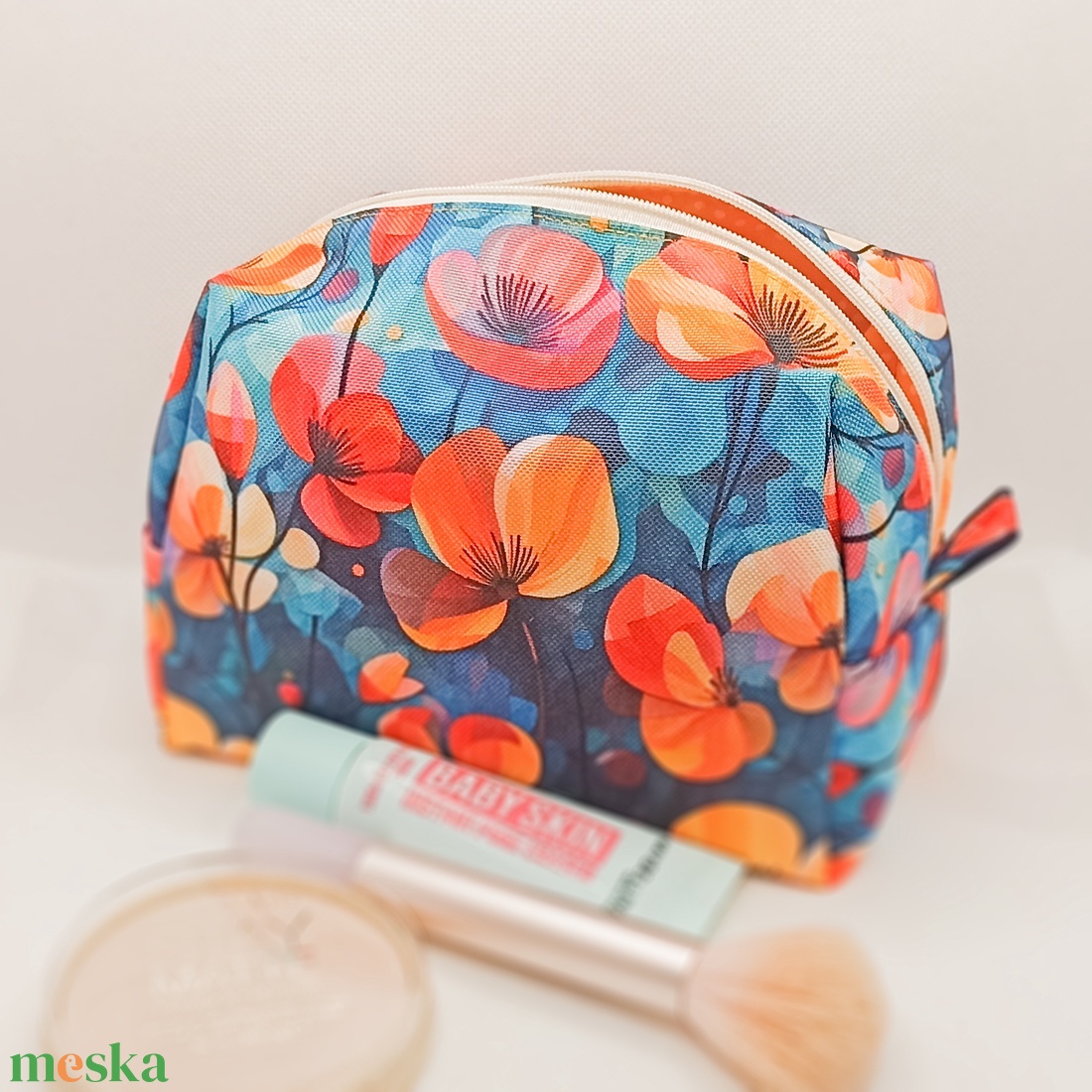 Virágok - vízhatlan piperetáska - táska & tok - neszesszer - Meska.hu