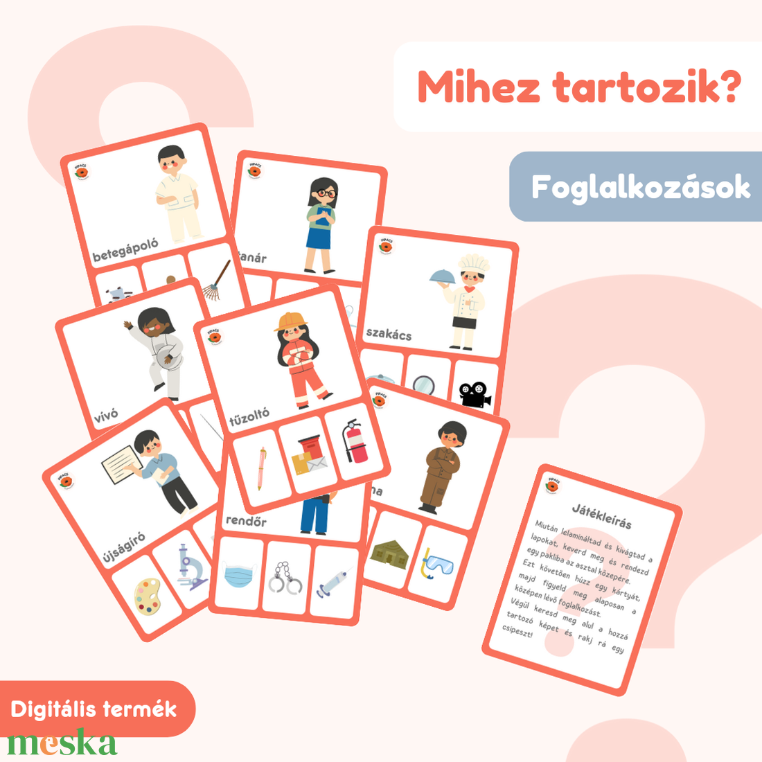 Mihez tartozik? - Foglalkozások - játék & sport - készségfejlesztő és logikai játék - oktató játékok - Meska.hu Mihez tartozik? - Foglalkozások - játék & sport - készségfejlesztő és logikai játék - oktató játékok - Meska.hu