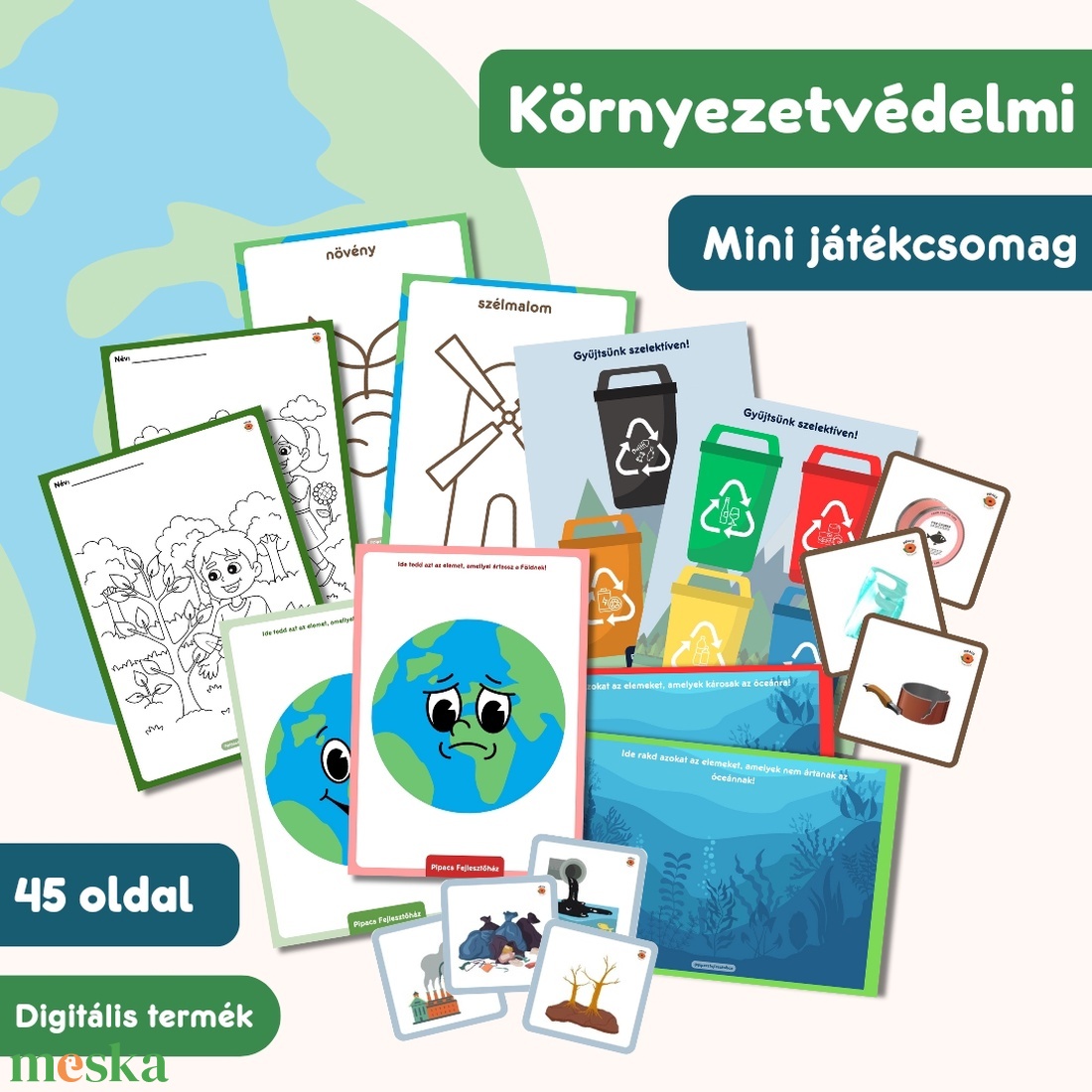 Környezetvédelmi Mini játékcsomag  - játék & sport - készségfejlesztő és logikai játék - oktató játékok - Meska.hu