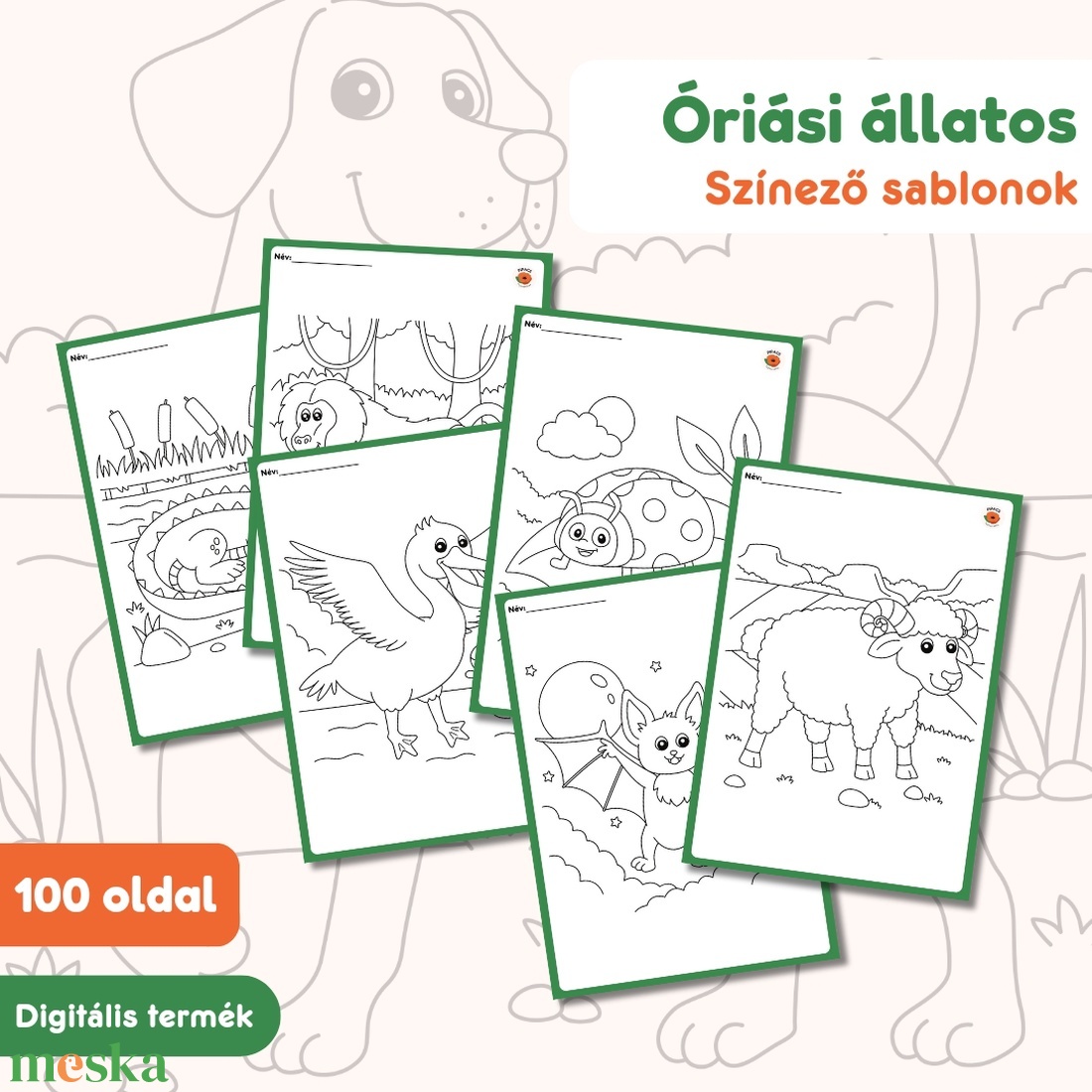 Óriási állatos színező sablonok - otthon & életmód - papír, írószer - színező - Meska.hu