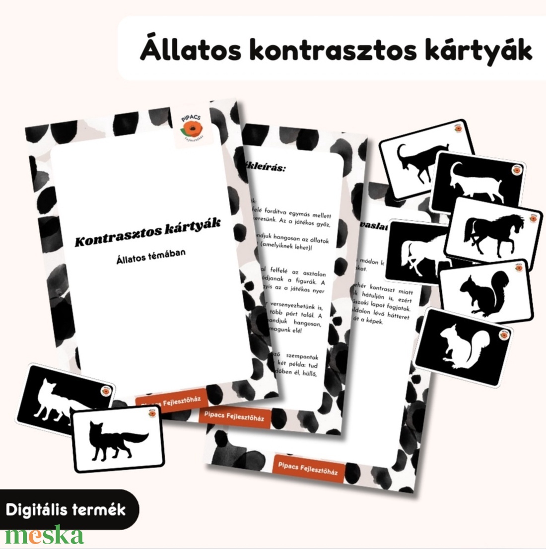 Állatos kontrasztos kártyák - játék & sport - készségfejlesztő és logikai játék - oktató játékok - Meska.hu Állatos kontrasztos kártyák - játék & sport - készségfejlesztő és logikai játék - oktató játékok - Meska.hu