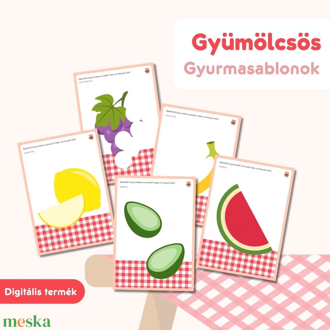 Gyümölcsös gyurmasablonok - játék & sport - készségfejlesztő és logikai játék - oktató játékok - Meska.hu Gyümölcsös gyurmasablonok - játék & sport - készségfejlesztő és logikai játék - oktató játékok - Meska.hu