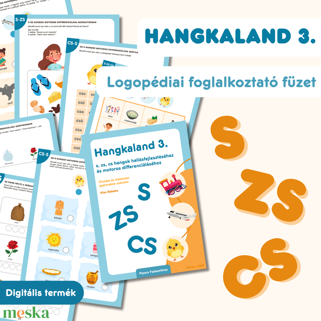 Hangkaland 3. S-ZS-C hangok hallásfejlesztéséhez és motoros differenciálása - játék & sport - készségfejlesztő és logikai játék - oktató játékok - Meska.hu
