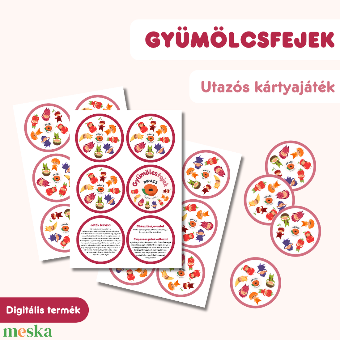 Gyümölcsfejek - játék & sport - készségfejlesztő és logikai játék - oktató játékok - Meska.hu