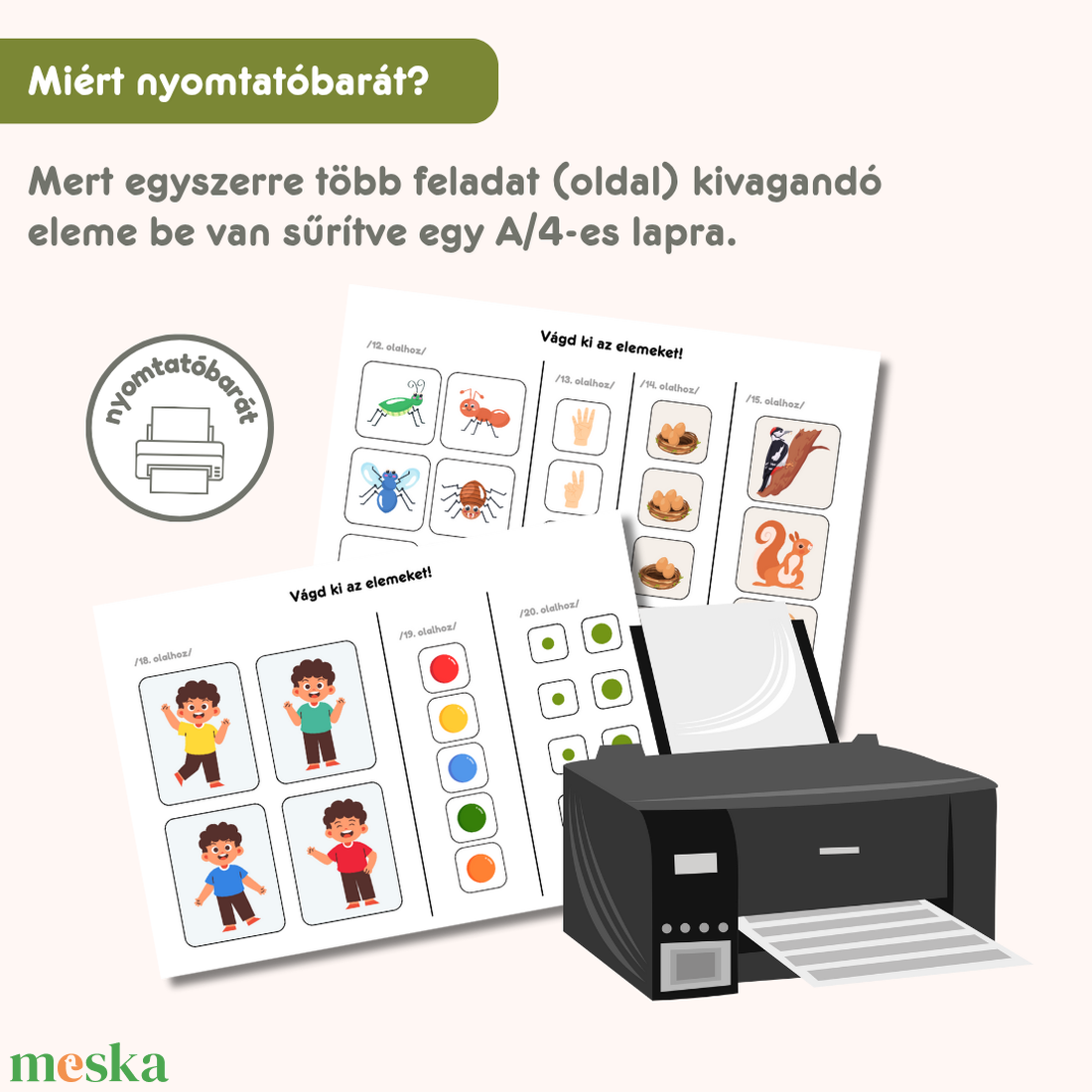 Tavaszi csendeskönyv  - játék & sport - készségfejlesztő és logikai játék - oktató játékok - Meska.hu