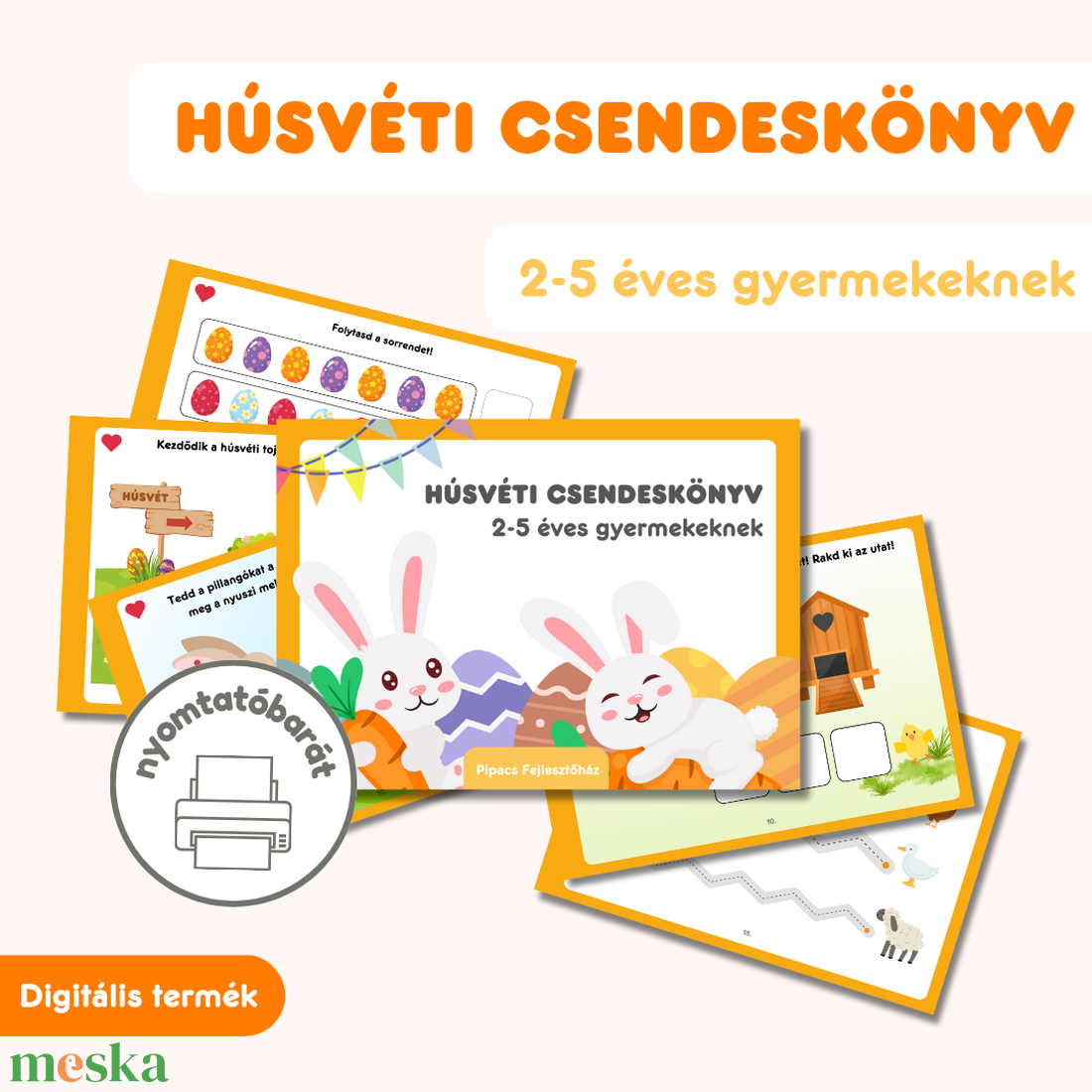 Húsvéti csendeskönyv  - játék & sport - készségfejlesztő és logikai játék - oktató játékok - Meska.hu