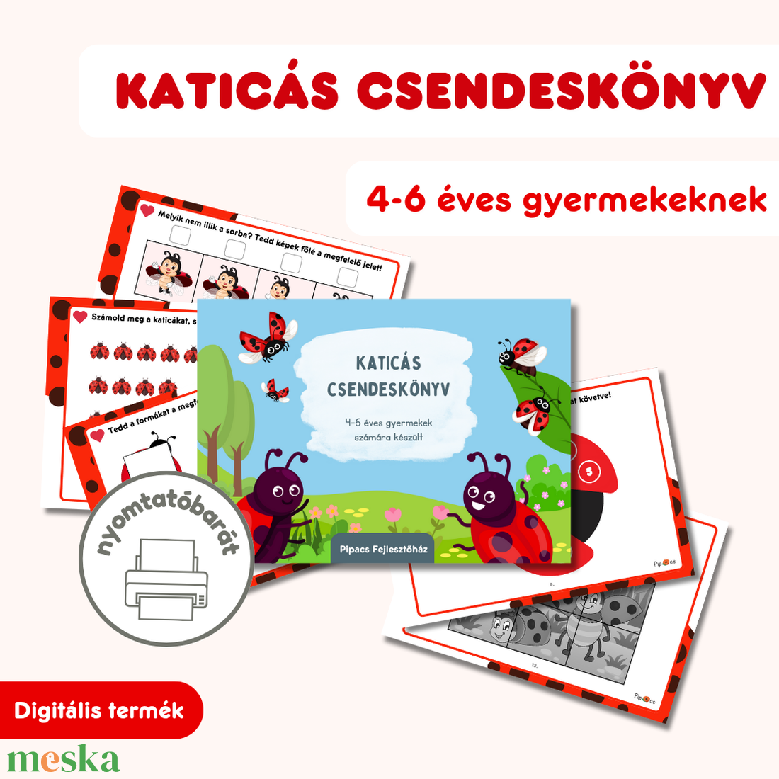 Katicás csendeskönyv  - játék & sport - készségfejlesztő és logikai játék - oktató játékok - Meska.hu