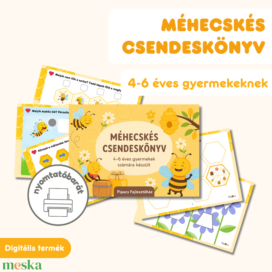 Méhecskés csendeskönyv  -  - Meska.hu
