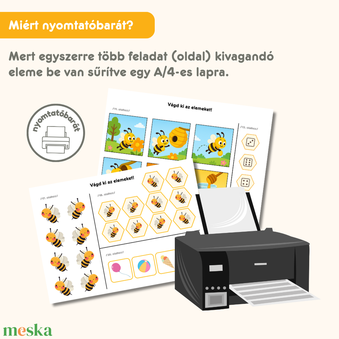 Méhecskés csendeskönyv  -  - Meska.hu