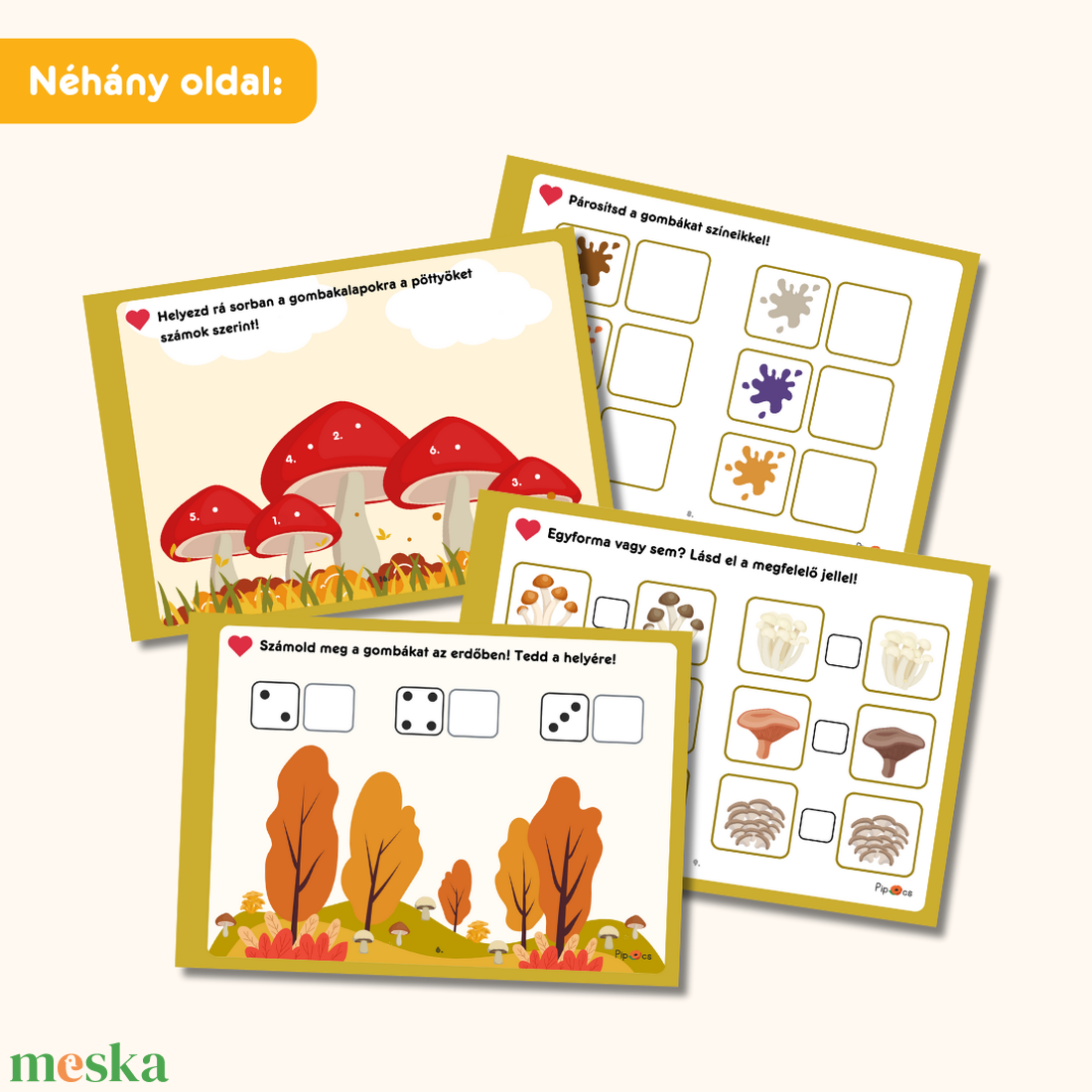 Gombák világa csendeskönyv  - szépségápolás - egészségmegőrzési kellékek - vércukormérő tok, táska - Meska.hu