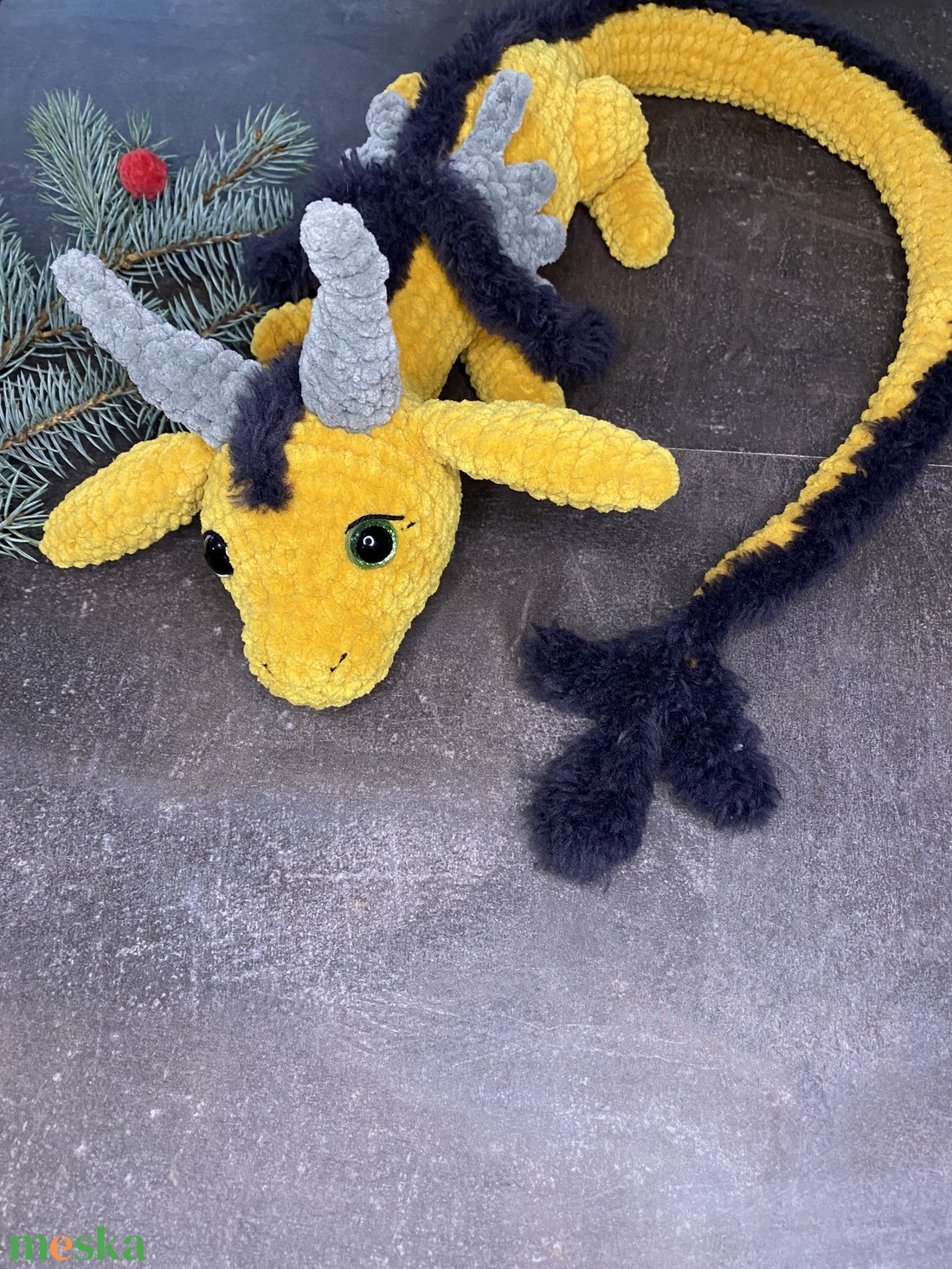 Horgolt sárkány - játék & sport - plüssállat & játékfigura - plüss sárkány - Meska.hu