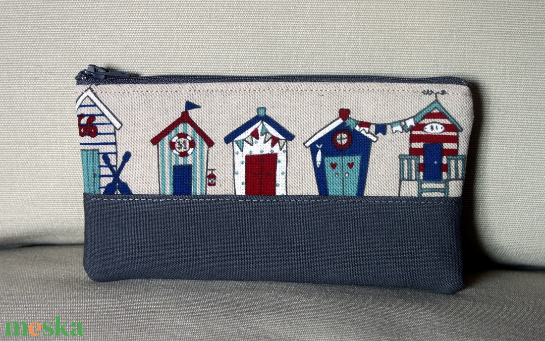 Strand közepes neszesszer szürke - táska & tok - neszesszer - Meska.hu