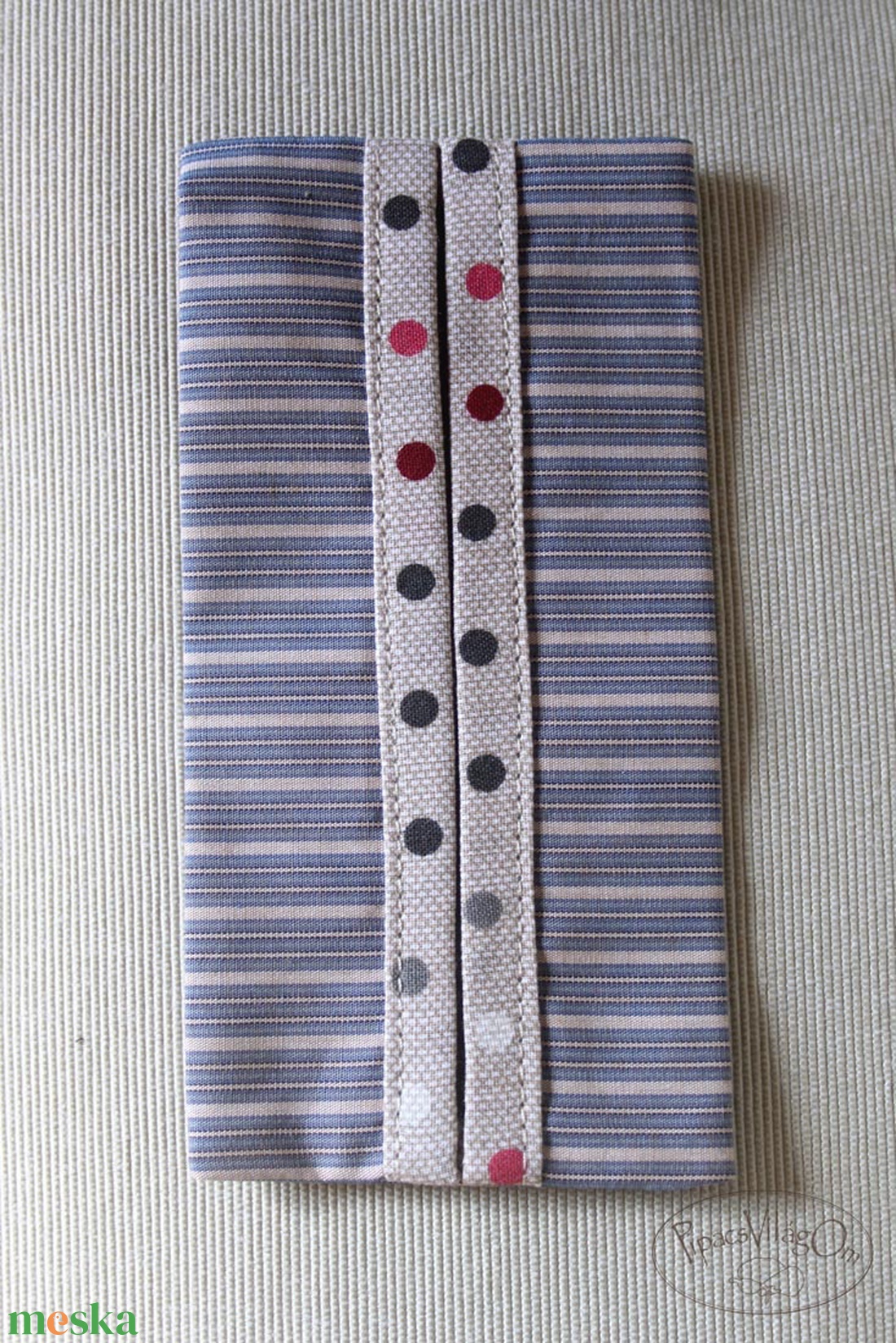 Csíkos papír zsebkendő tartó - táska & tok - pénztárca & más tok - zsebkendőtartó tok - Meska.hu