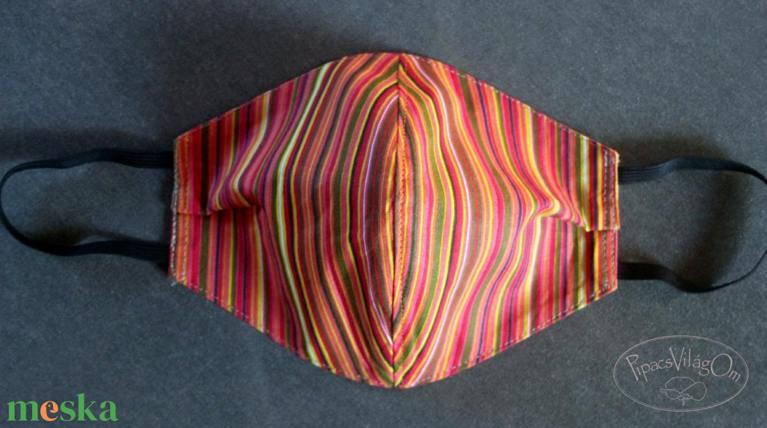 Színes csíkos arcmaszk, szájmaszk - ruha & divat - maszk, arcmaszk - női - Meska.hu