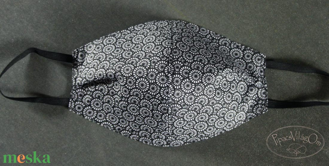 Fekete körmintás arcmaszk, szájmaszk - női - női - Meska.hu