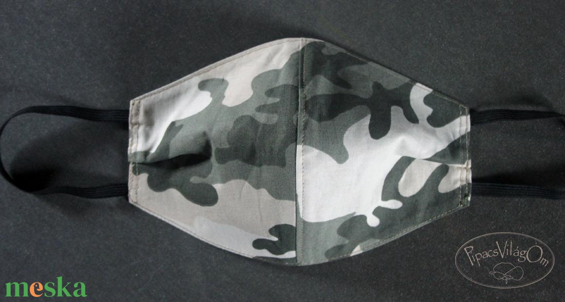 Zöld terepszínű arcmaszk, szájmaszk - ruha & divat - maszk, arcmaszk - férfi & uniszex - Meska.hu