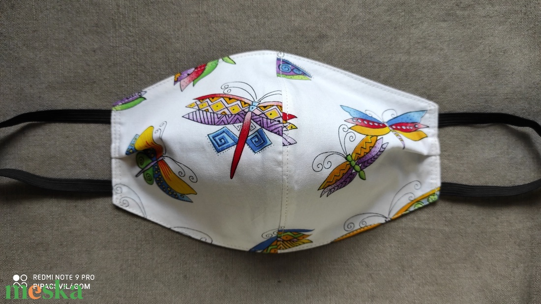 Színes pillangók arcmaszk, szájmaszk - ruha & divat - maszk, arcmaszk - női - Meska.hu