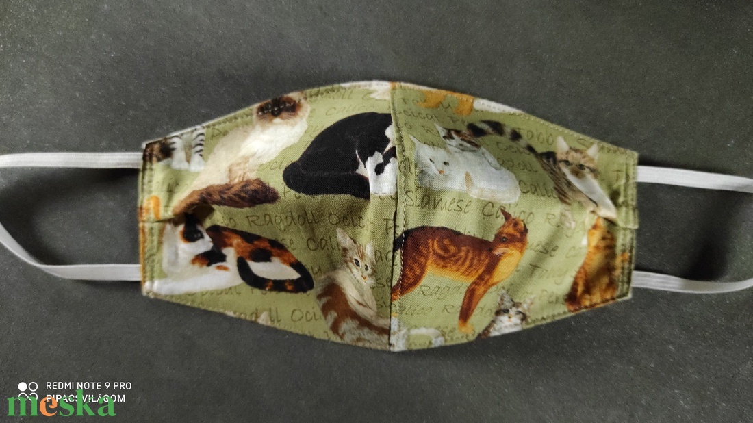 Tarka macskás arcmaszk, szájmaszk KIS NŐI MÉRET - női - női - Meska.hu