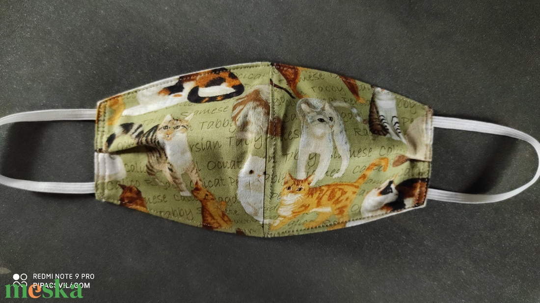 Tarka macskás arcmaszk, szájmaszk KIS NŐI MÉRET - női - női - Meska.hu
