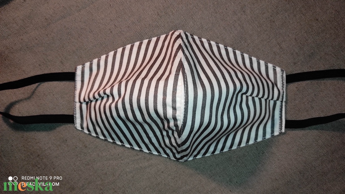 Szürke csíkos arcmaszk, szájmaszk - férfi & uniszex - férfi & uniszex - Meska.hu