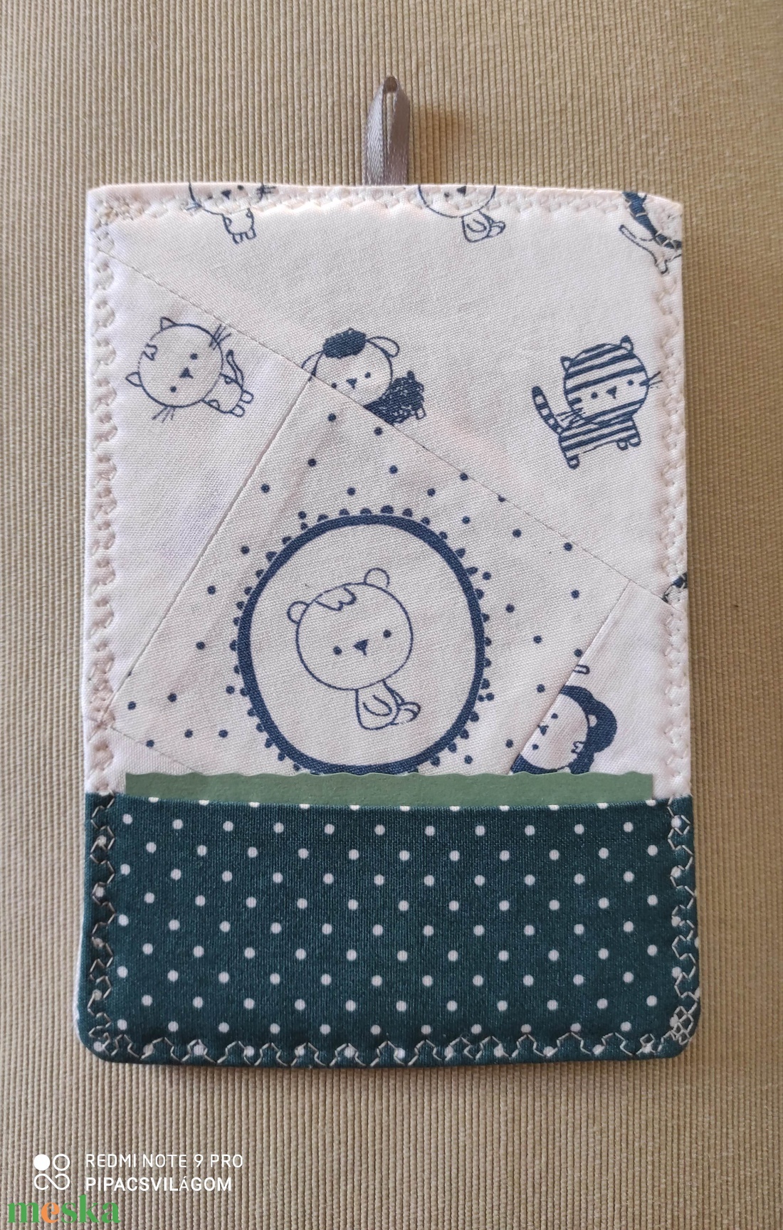 Babaváró üdvözlőlap, textilkép, pénzboríték - művészet - textilkép - egyéb - Meska.hu