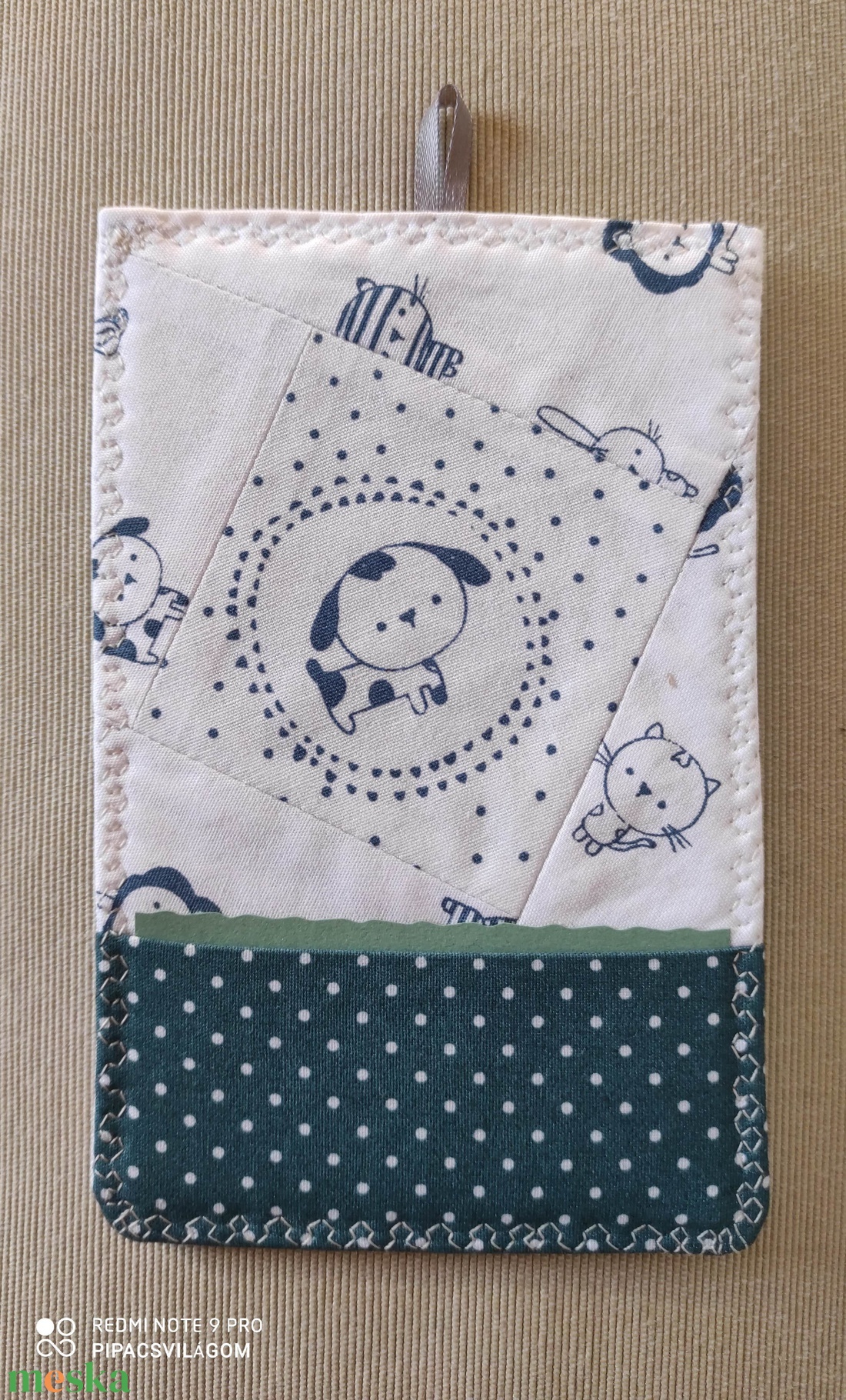 Babaváró üdvözlőlap, textilkép, pénzboríték - művészet - textilkép - egyéb - Meska.hu