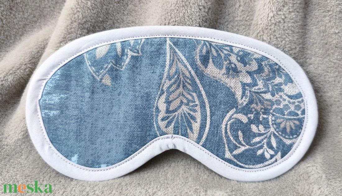 Szempihentető maszk, alvómaszk, kék, ornamentikus mintás - szépségápolás - arcápolás - alvómaszk, szemmaszk - Meska.hu