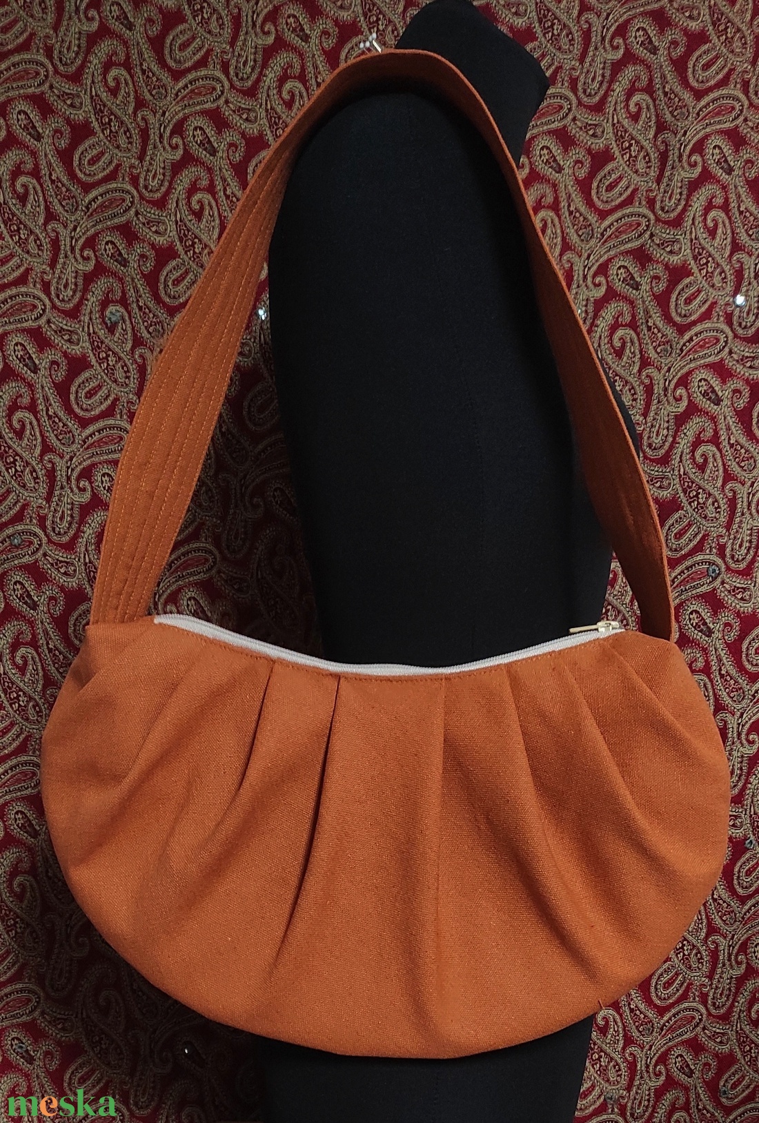 Kifli táska, narancssárga - táska & tok - kézitáska & válltáska - válltáska - Meska.hu