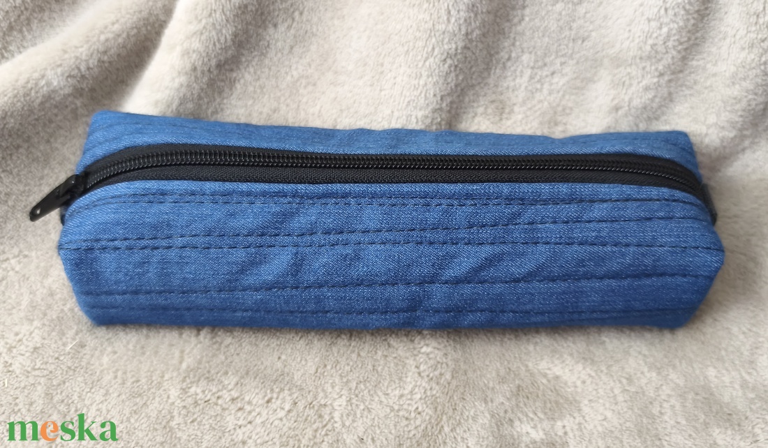 Tolltartó, farmer - otthon & életmód - papír, írószer - tolltartó & ceruzatekercs - Meska.hu