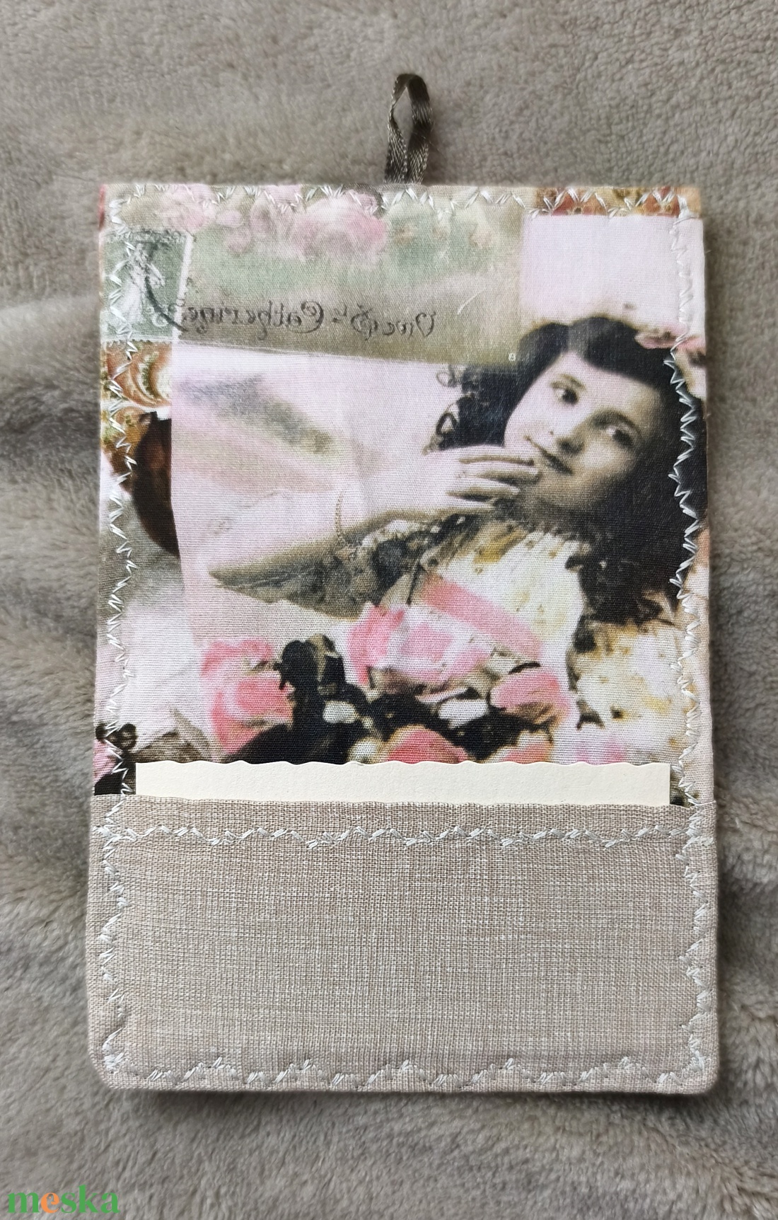Nosztalgia fotós üdvözlőlap, textilkép, pénzboríték - művészet - textilkép - egyéb - Meska.hu