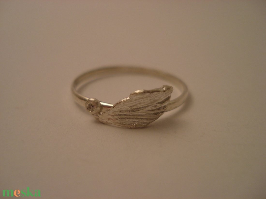  Ezüst nagy leveles gyűrű  - ékszer - gyűrű - vékony gyűrű - Meska.hu