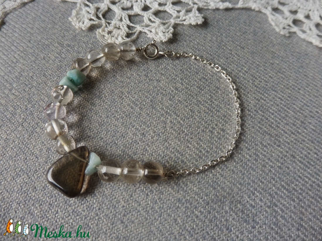 ezüst ásvány karkötő   - ékszer - karkötő - bogyós karkötő - Meska.hu
