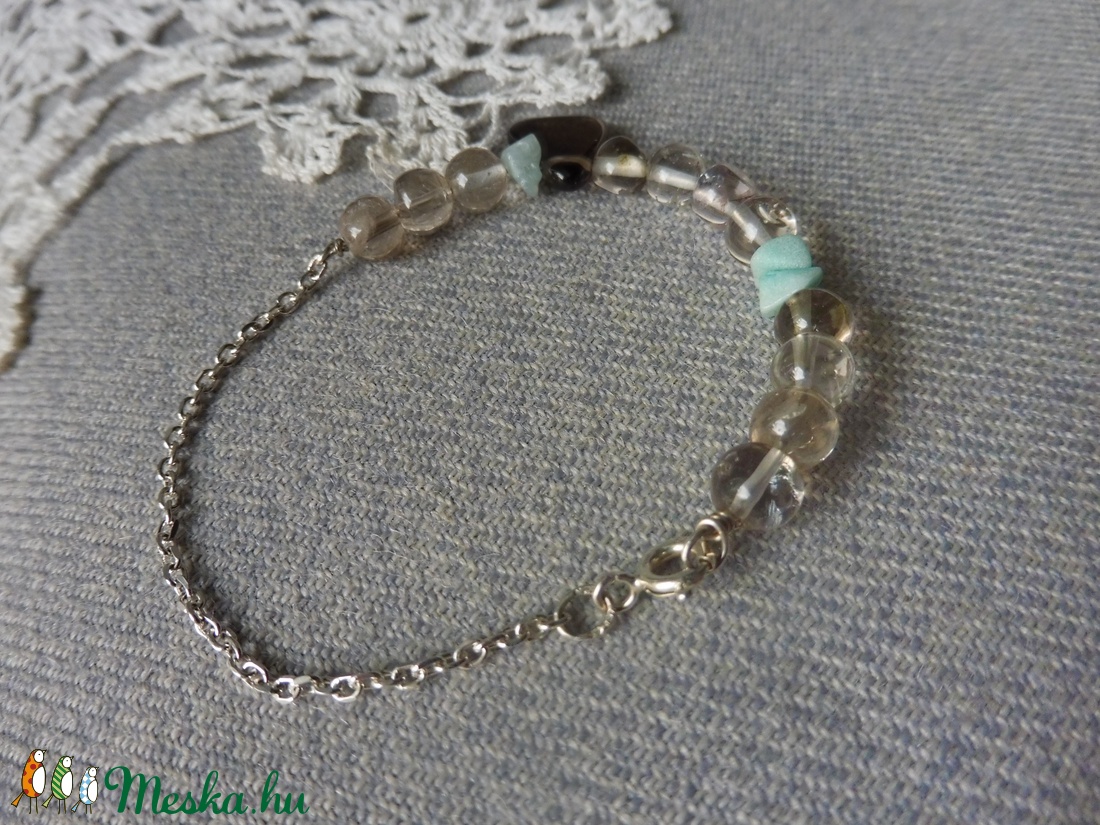 ezüst ásvány karkötő   - ékszer - karkötő - bogyós karkötő - Meska.hu