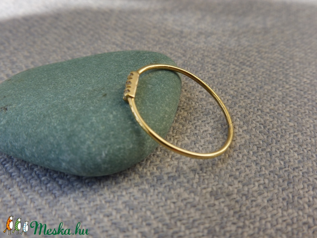 3 köves aranyozott ezüst gyűrű   - ékszer - gyűrű - többköves gyűrű - Meska.hu