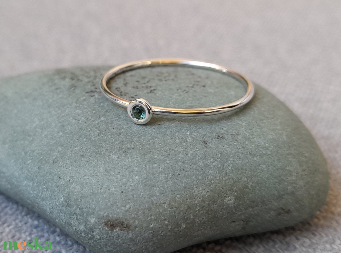 turmalinos ezüst gyűrű csodaszappan részére - ékszer - gyűrű - szoliter gyűrű - Meska.hu