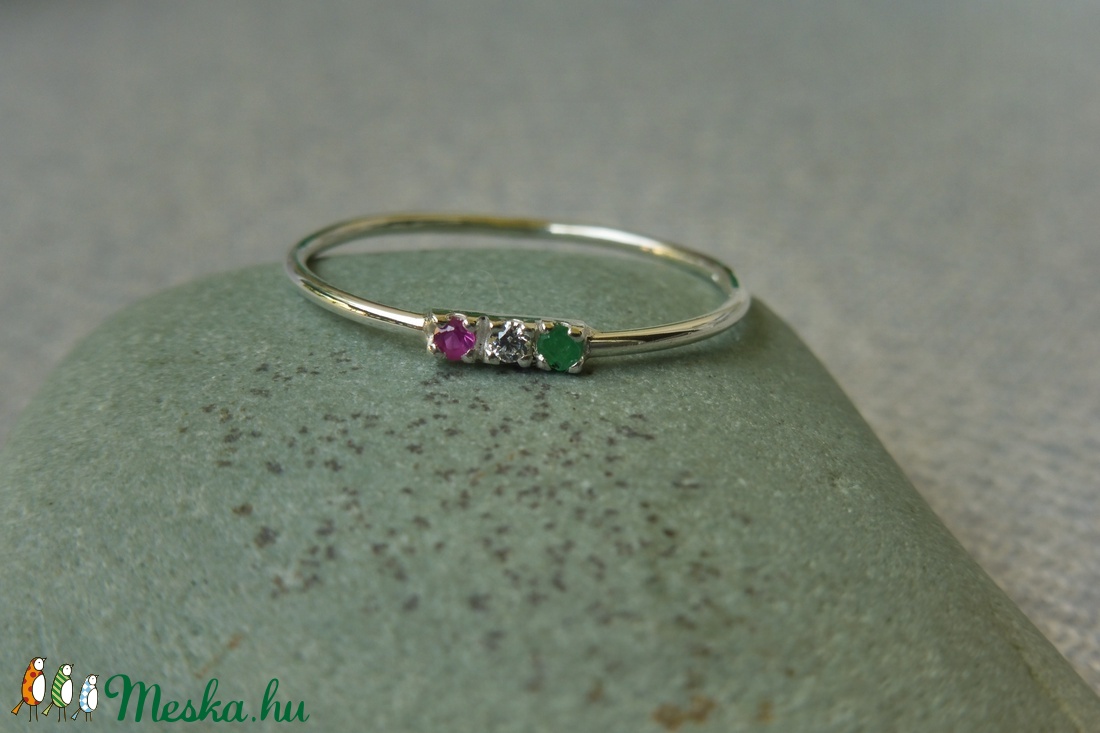 p-f-z köves ezüst gyűrű  - ékszer - gyűrű - vékony gyűrű - Meska.hu
