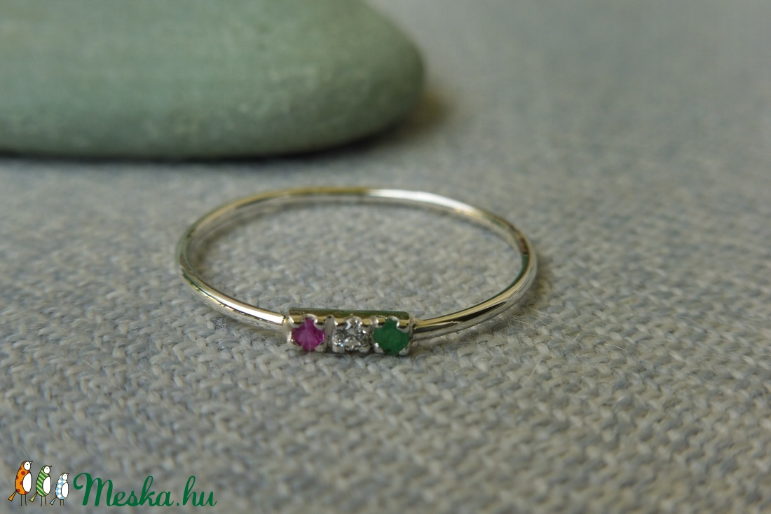 p-f-z köves ezüst gyűrű  - ékszer - gyűrű - vékony gyűrű - Meska.hu